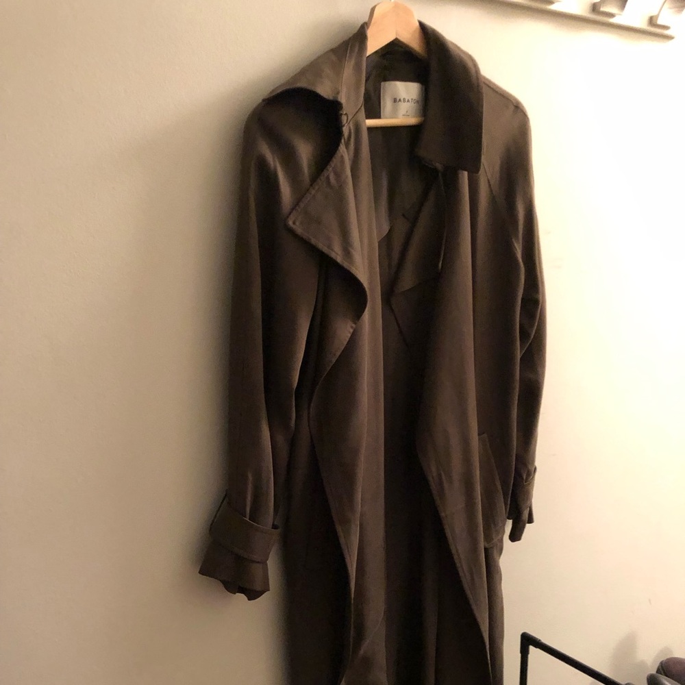 Babaton (Aritzia) green khaki loose trench coat